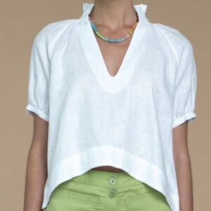 NWOT L Olivia James Top White blouse woman’s shirt